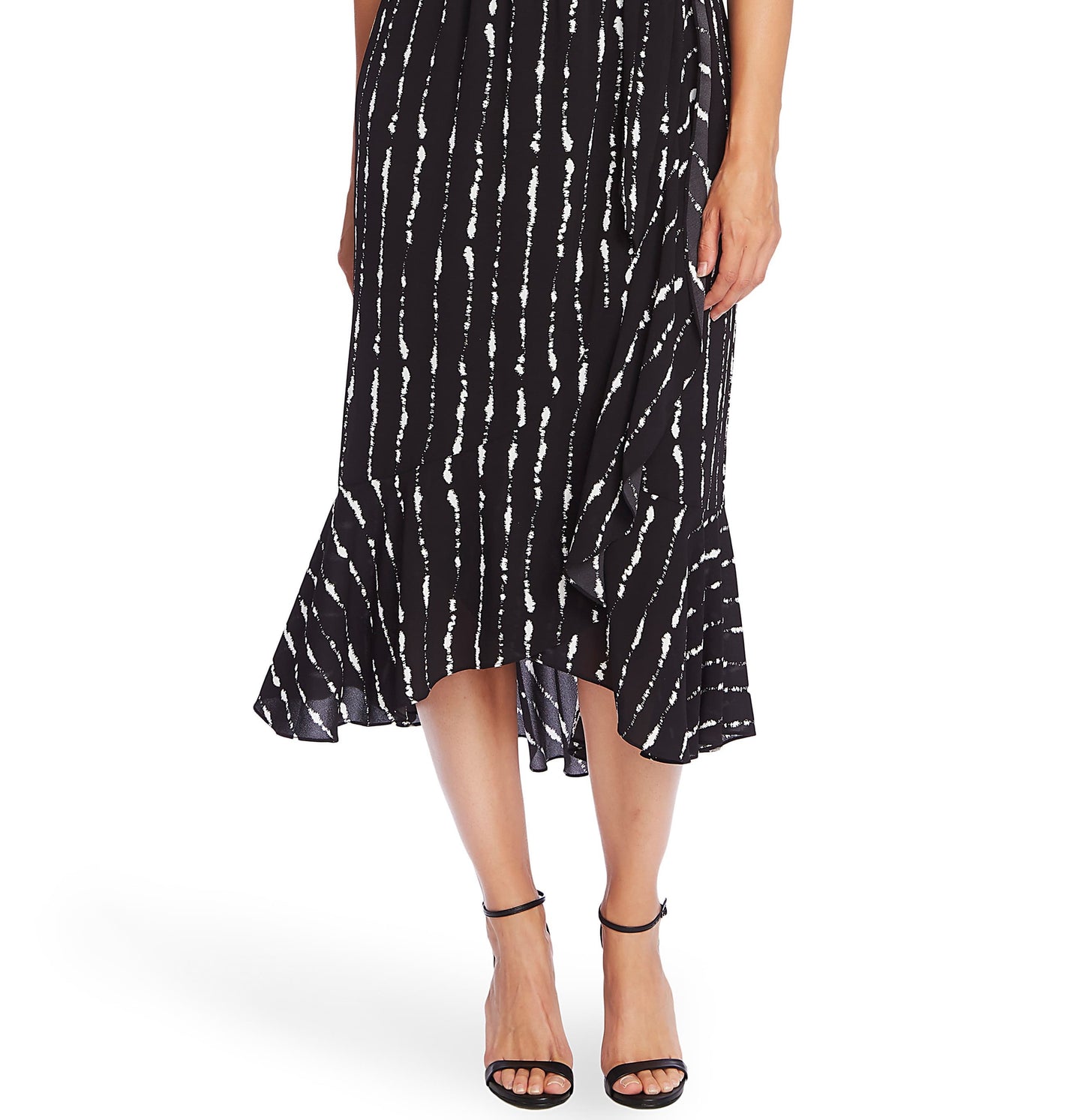 Vince Camuto Women's Chiffon Ruffled Slip Dress Black Size 12