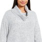 Style & Co Women's Plus Waffle Knit Trim Cowlneck Sweater Gray Size 0X