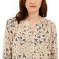 Charter Club Women's Maria Floral Print Blouse Brown Size Medium