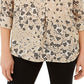 Charter Club Women's Maria Floral Print Blouse Brown Size Medium