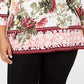 Charter Club Women's Plus V Neck Garden Top White Size 0X
