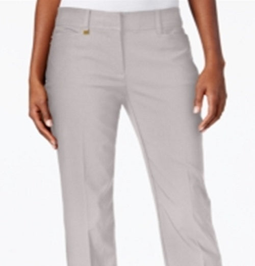 JM Collection Women's Tummy Control Curvy Fit Pants Gray Size 4 Petite