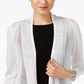 Alfani Women's Novelty Stitch Cardigan White Size Large