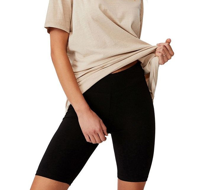 Cotton on Women's High Waisted Dylan Bike Short Black Size X-Large