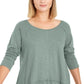 Style & Co Women's Cotton High Low Top Green Size X-Small
