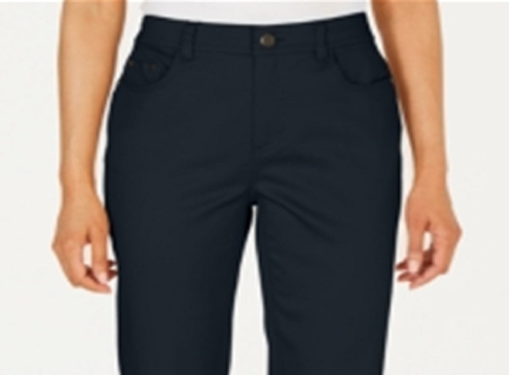 Charter Club Women's Mid Rise Knee Length Skimmer Pants Blue Size 14