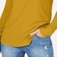 INC International Concepts Women's  Ribbed Long-Sleeve T-Shirt Yellow Size M