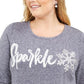 Style & Co Women's Plus Embellished Metallic Sweatshirt Purple Size 3X