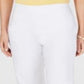 JM Collection Women's Ankle Tab Pants White Size Petite L