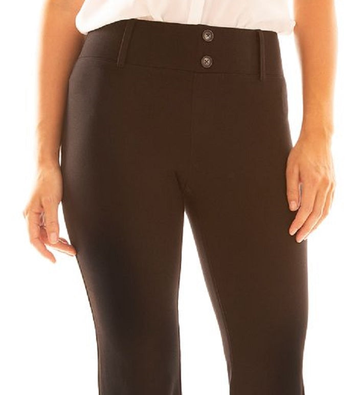 BCX Junior's Pull on Ponte Knit Pants -Brown- Size Large