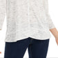 Style & Co Women's V Neck Top White Size X-Large