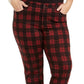 Charter Club Women's Plus Plaid Tummy Control Jeans Black Size 22W