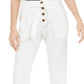 INC International Concepts Women's Paperbag Tapered Ankle Pants White Size 12