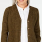 Karen Scott Women's Button Front Duster Cardigan Green Size Petite