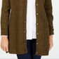 Karen Scott Women's Button Front Duster Cardigan Green Size Petite