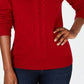Karen Scott Women's Cable Front Mock Neck Sweater Red Size X-Large