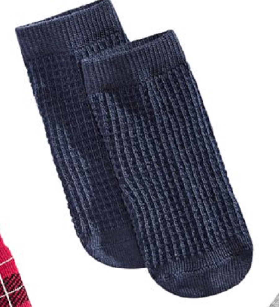 First Impressions Baby Plaid / Grid / Bear 3 Pair Socks Red Size 0-6 MOS