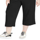 Ideology Women's Plus Ribbed Culottes Pant Black Size 2X