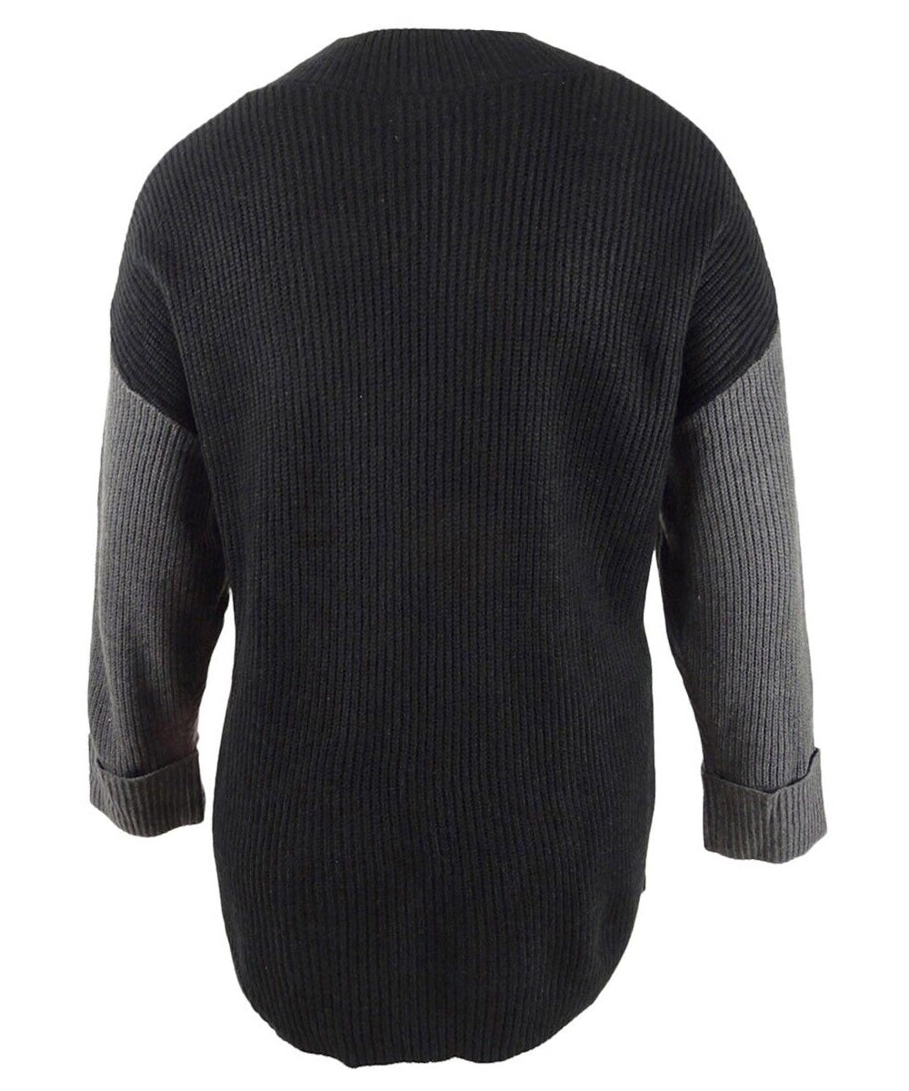 Calvin Klein Women's Plus Tri Color Mock Neck Sweater Black Size 0X