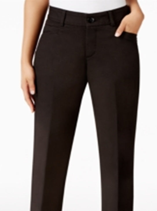 Lee Platinum Women's Madelyn Straight Leg Trousers Black Size 8-M