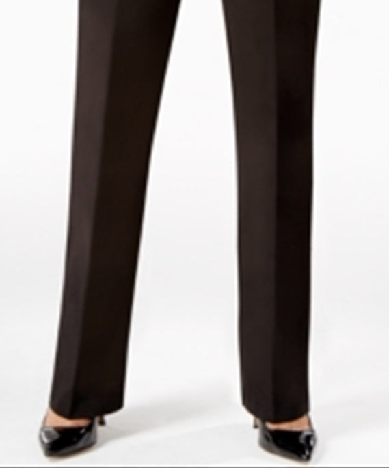 Lee Platinum Women's Madelyn Straight Leg Trousers Black Size 8-M