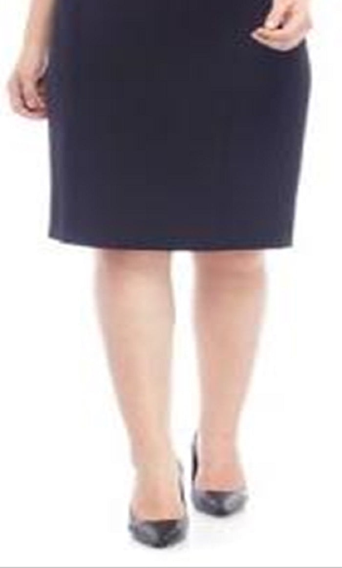 Kasper Women's Sleeveless Jewel Neck Knee Length Sheath Dress Black Size 24W