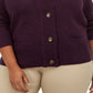 Karen Scott Women's Marled Wing Collar Cardigan Purple Size 3x