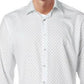 Alfani Men's Printed Wrinkle Resistant Button Down Shirt White Size S