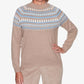 Alfred Dunner Women's Missy Dover Cliffs Flo Open Beige Sweater Size XLarge