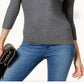 INC International Concepts Women's Zip-Front Sweater Gray Size Medium