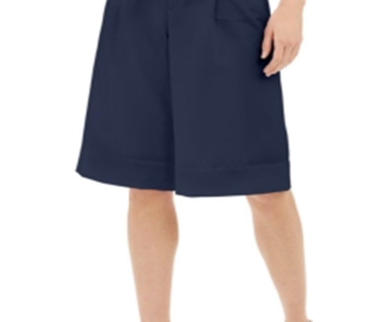 INC International Concepts Women's Pleat Front High Rise Wide Leg Pants Blue Size 6