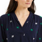 Charter Club Petite Printed Top Blue Size PL