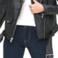 Levi's Women's Oversized Faux Leather Moto with Faux Fur Lined Lapels Jacket Black Size X-Large