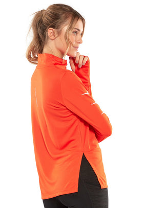 Nike Women's Swoosh Half Zip Running Top Orange Size Small