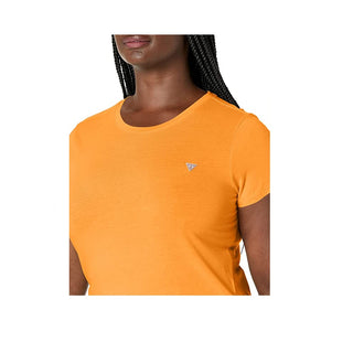 Guess Women's Short Sleeve Logo Baby Tee, Salamander Size Medium