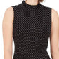 Calvin Klein Women's Polka Dot Stretch Sheath Dress Black Size 8
