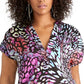 Rachel Roy Women's Plus Odelia Printed Top Black Size 0X