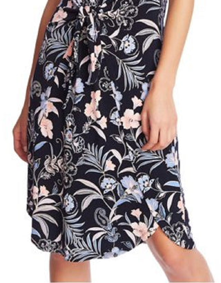 1.STATE Women's Front Tie Halter Cocktail Dress Blue