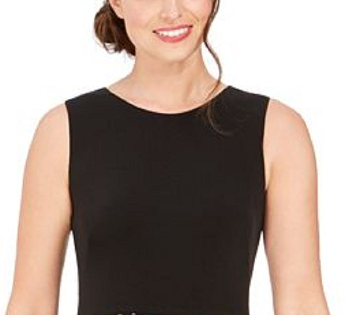 Calvin Klein Women's Clip-Dot Fit Flare Dress Black Size 14