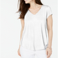 Alfani Women's Petite V-Neck T-Shirt White Size Petite Large