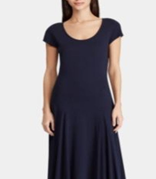 Ralph Lauren Women's U Neck Maxi T-Shirt Dress Blue Size X-Small