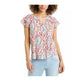 Style & Co Women's Printed Top  White Size XS