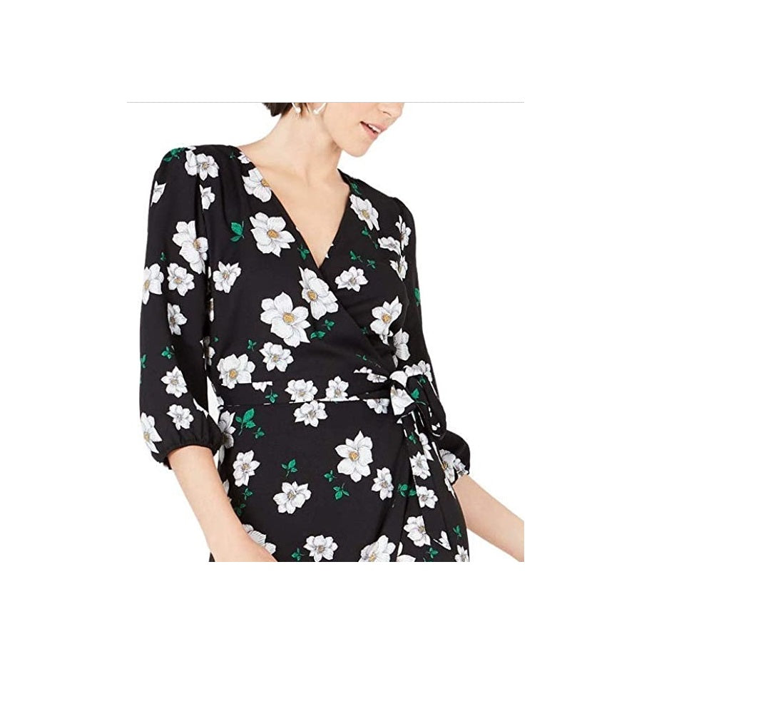 Bar III Women's Ruffled Maxi Wrap Dress Simple Flower Size X-Small