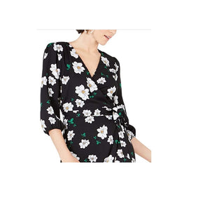 Bar III Women's Ruffled Maxi Wrap Dress Simple Flower Size X-Small