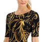 Connected Women's Printed Fit & Flare Dress Black Size 4 Petite