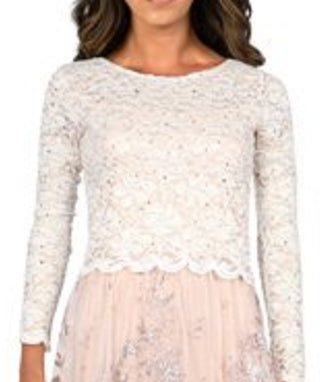 Jump Women's 2PC Lace Cocktail and Party Dress Brown Size 1/2