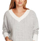 Vince Camuto Women's Ribbed V Neck Sweater White Size X-Large