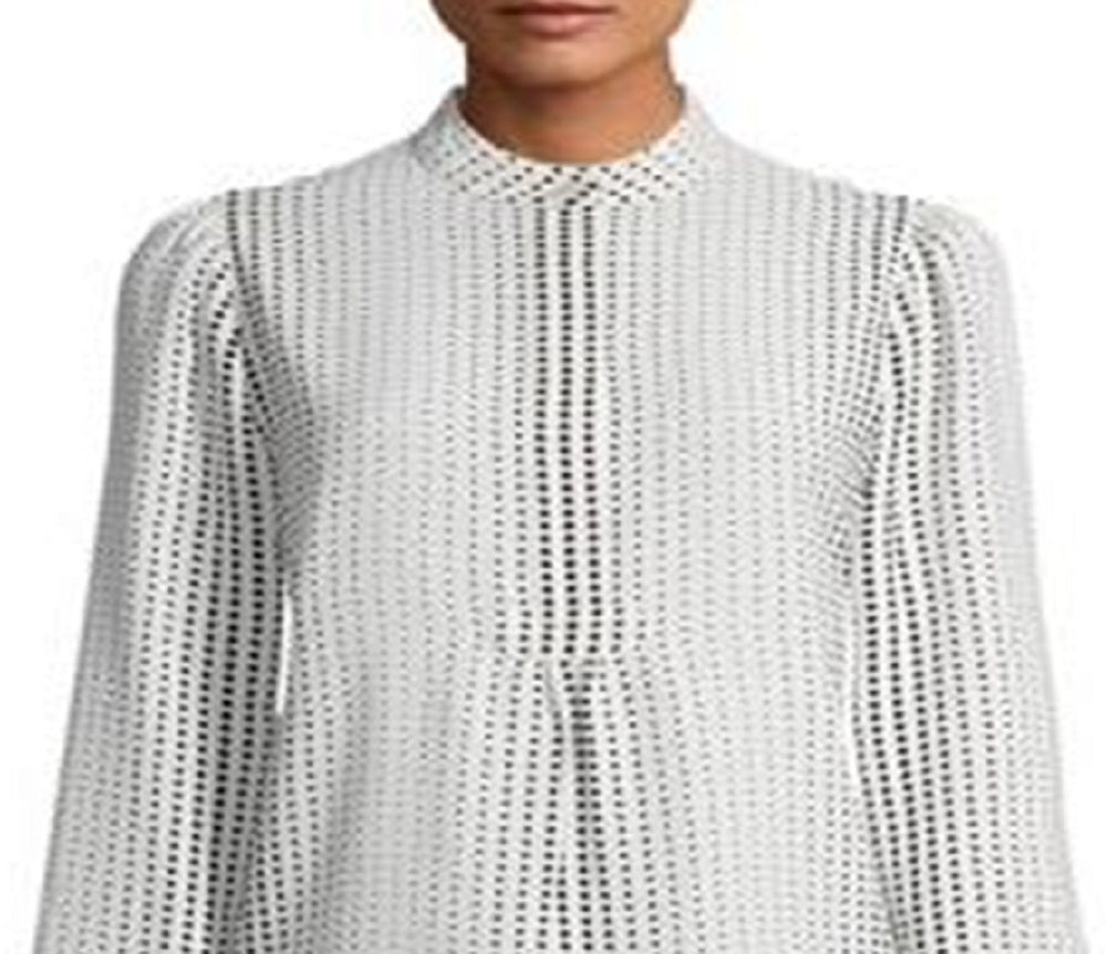 Anne Klein Women's Long Sleeve Dot Tunic White Size S