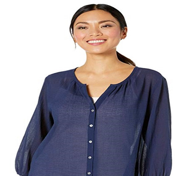 Tommy Bahama Women's Lana Bay Gauze Top Blue Size Large