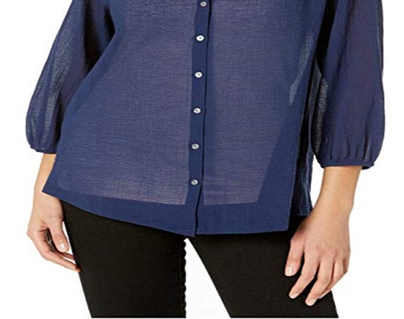 Tommy Bahama Women's Lana Bay Gauze Top Blue Size Large